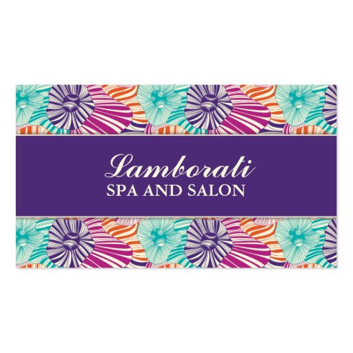 Floral Pattern Elegant Hairdresser Salon Groupon Business Card (front side)