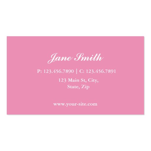 Floral Pattern Elegant Hairdresser Stylist Salon Business Cards (back side)