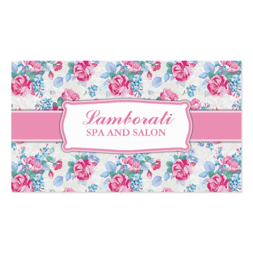 Floral Pattern Elegant Hairdresser Stylist Salon Business Cards (front side)