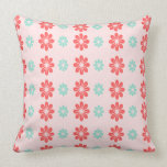 Floral Pattern Pink Red Throw Pillow pillows