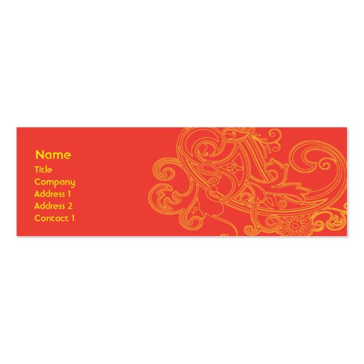 Floral Pattern - Skinny Business Card Templates (front side)