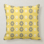 Floral Pattern Yellow Grey Throw Pillow pillows