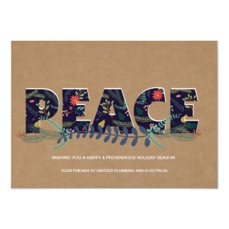 Floral Peace Kraft Paper Look Corporate Card