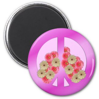 Floral peace magnet