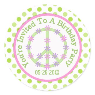 Floral Peace Sign: Save The Date Sticker zazzle_sticker