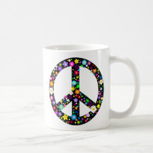 Floral Peace Symbol Coffee Mug