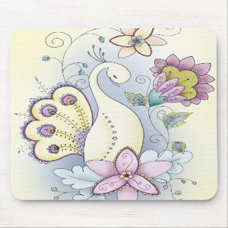 Floral Peacock Mouse Pad mousepad