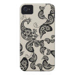 Floral Peacock Pattern Black iPhone 4 CaseMate