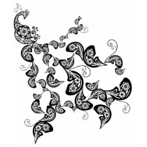 Floral Peacock Pattern Custom T-shirt