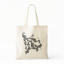 Floral Peacock Pattern Custom Tote Bag by fat_fa_tin Floral Peacock Pattern Custom Tote Bag