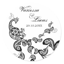 Floral Peacock Pattern Favors Label Gift Sticker by fat_fa_tin Floral Peacock Pattern Favors Label Gift Sticker