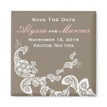 Floral Peacock Save The Date Wedding Magnet