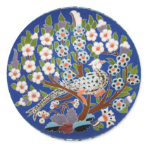 Floral Peacock Tile Art Sticker