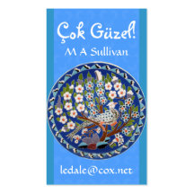 Floral Peafowl Business Card Template