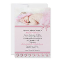 Floral Photo Baptism Invitation by mousearte Floral Photo Baptism Invitation