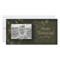 Floral Photo Card Template Green Thanksgiving photo cards