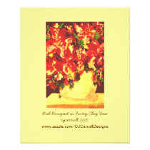 Floral Photo-print: Red Bouquet in Ivory Clay Vase