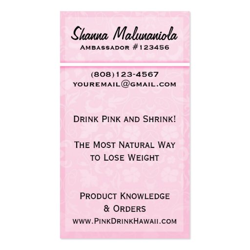 Floral Pink Business Card Template (front side)