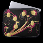 floral pink gold elegance laptop sleeves