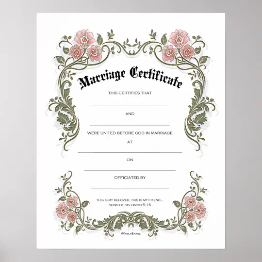 Design Templates Templates Marriage Certificate Certificate Of