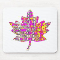 Floral Pink Maple Leaf - Proud Canadian Mouse Pad