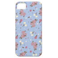 Pretty Pink Roses on baby blue Floral iPhone Case
