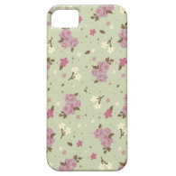 Pink Roses on pastel green floral iPhone case
