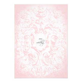 Floral Pink Vintage Wedding Invitation
