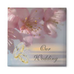 Floral Pink Wedding magnets