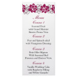 floral pink Wedding menu Custom Rack Cards