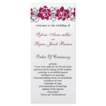 floral pink Wedding program Custom Rack Card