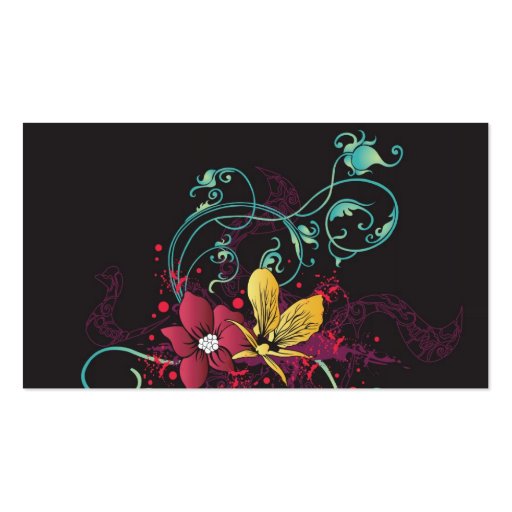 Floral Profile Card Business Card (back side)