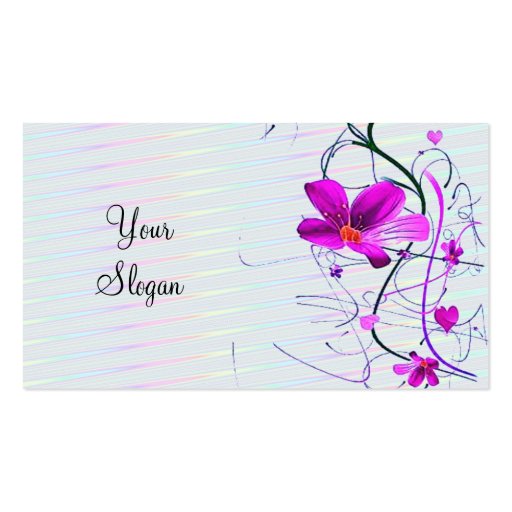 Floral Profile Card Business Card Template (back side)