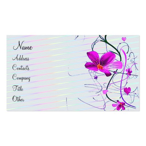 Floral Profile Card Business Card Template