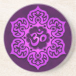 Floral Purple Aum Design Drink Coasters