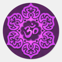 Floral Purple Aum Design Sticker