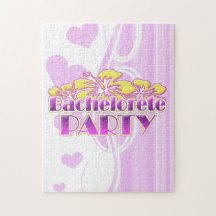floral purple bachelorette party yellow flowers jigsaw puzzles