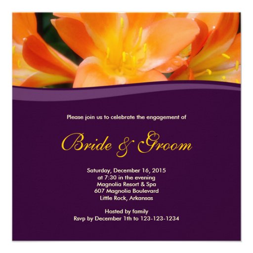 Floral Purple Engagement Invitation