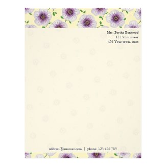 Floral Purple Garden Flowers Photo Custom Address