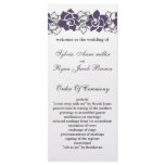 floral purple Wedding program Rack Card Template