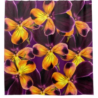 Floral Purple Yellow Flowers Shower Curtain