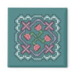 Floral Quilt Cross Stitch magnets