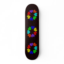 Floral Rainbow Love Hearts Skateboard