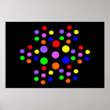 Floral Rainbow Spots Poster