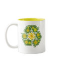 Floral Recycle Sign mugs by koncepts Floral Recycle Sign mugs