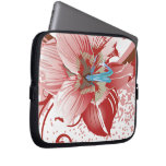 floral red  elegance laptop computer sleeves