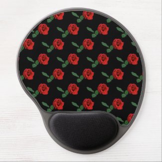 Floral Red Rose Gel Mouse Pad