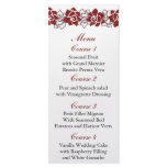 floral red Wedding menu Rack Cards