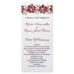 floral red Wedding program Custom Rack Card