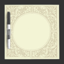 Floral Relief Circular Frame dry erase boards